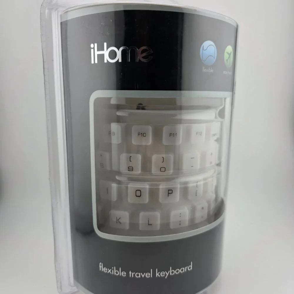 iHome White‎ Spill-Proof Flexible Portable Travel USB Enabled Keyboard NEW